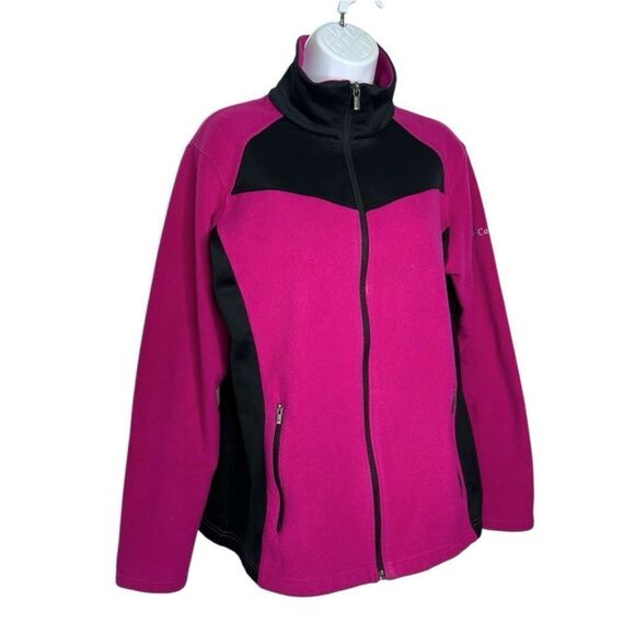 Columbia Women’s L Full Zip Two Tone Fleece Jacket - Picture 3 of 7